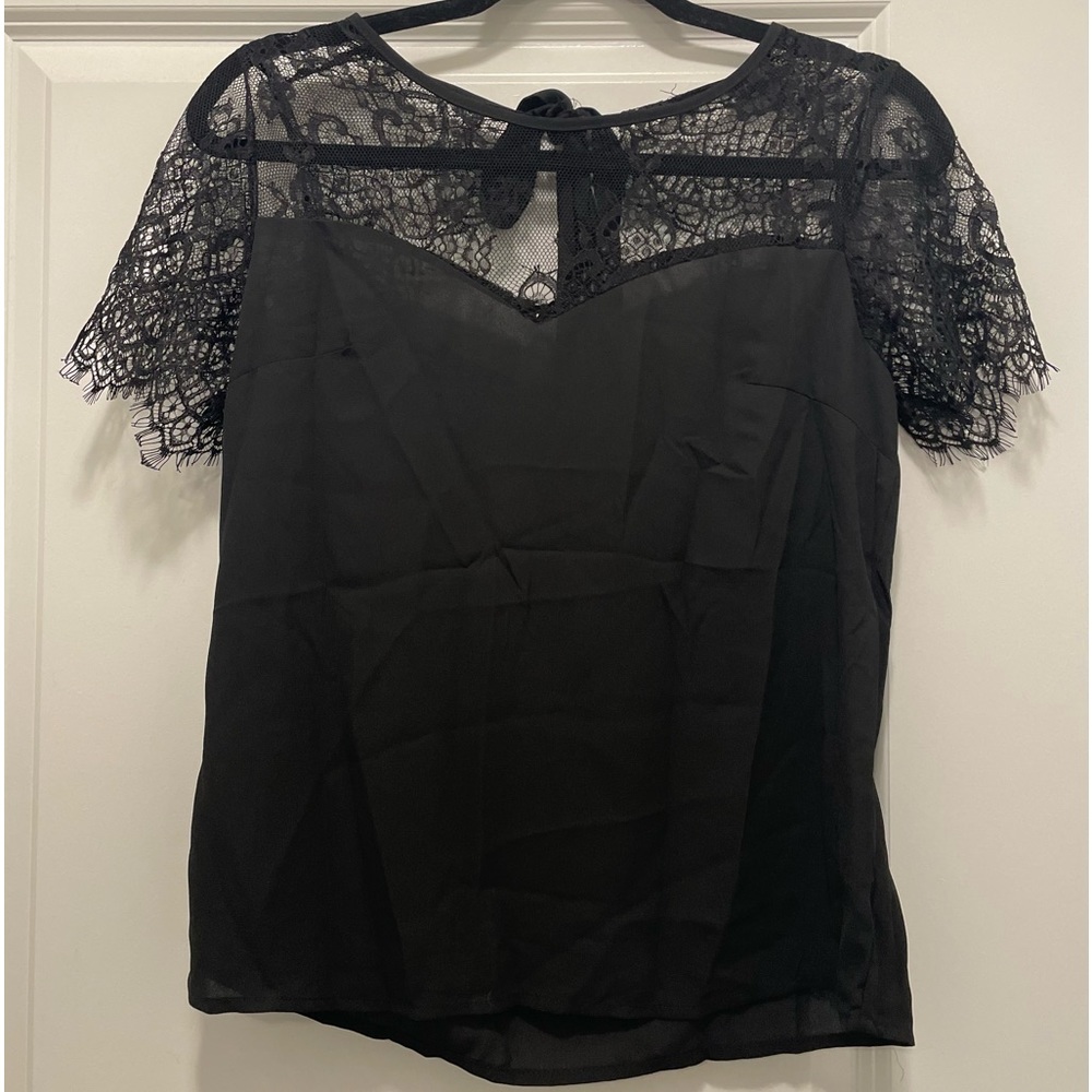NWT Black Lace Top